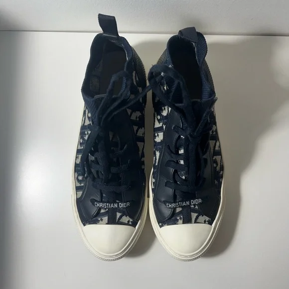 Christian Dior Walk'n'Dior Deep Blue Oblique Technical Mesh High Top Sneakers - Picture 3 of 12